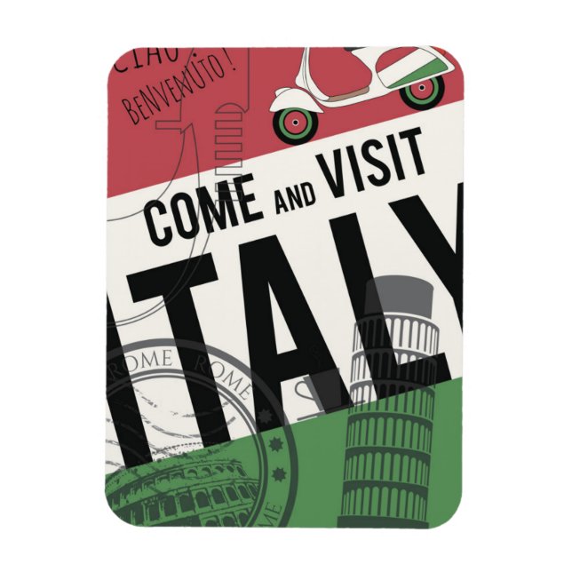 Kom och Italien Magnet (Vertikal)