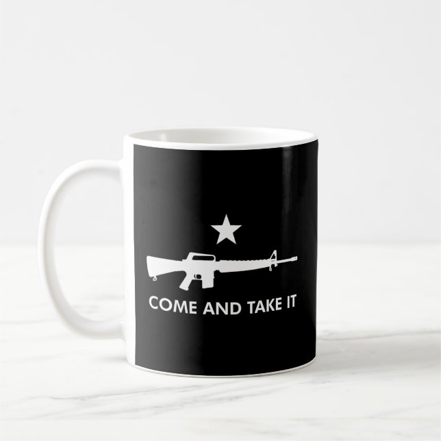 Kom och ta den M16A1 Xm16E1 M16 Texas Alamo Hist Kaffemugg (Vänster)