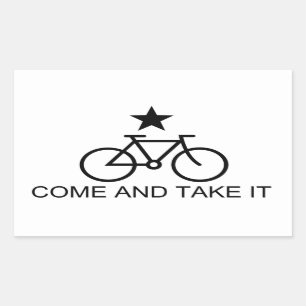 Kom och ta det i cykel rektangulärt klistermärke
