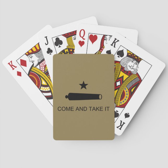 Kom och ta det! Texas State Strider Flagga Casinokort (Baksidan)