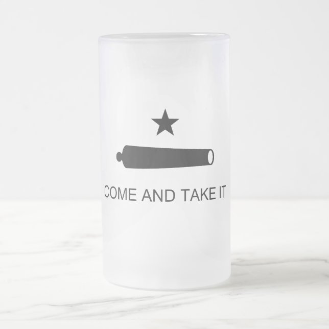 Kom och ta det! Texas State Strider Flagga Frostat Ölglas (Center)