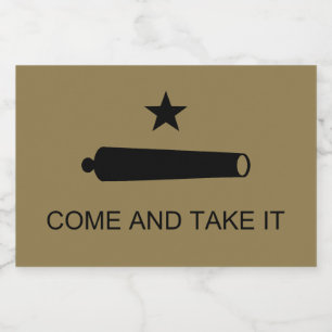 Kom och ta det! Texas State Strider Flagga Mat Etiketter