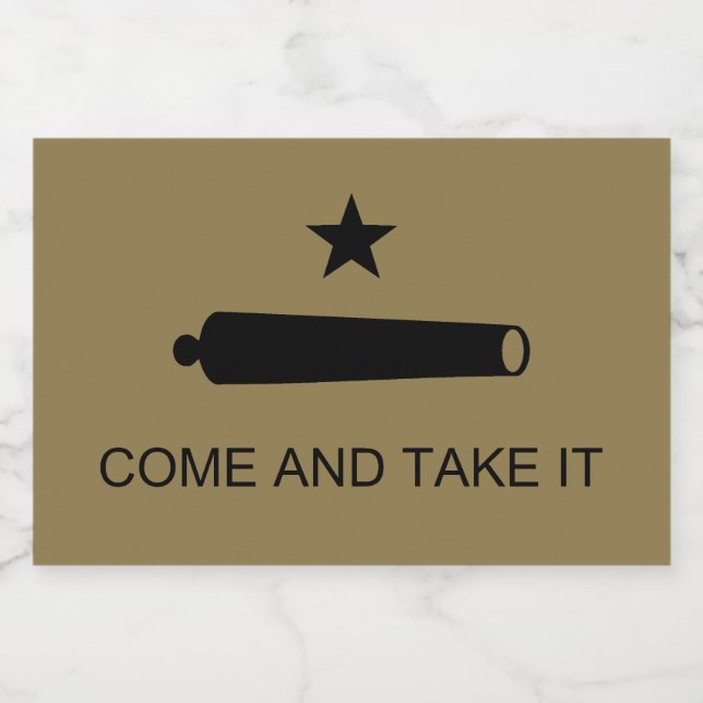 Kom och ta det! Texas State Strider Flagga Mat Etiketter (Singel etikett)