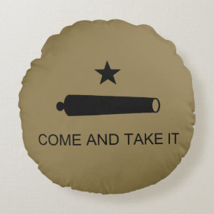 Kom och ta det! Texas State Strider Flagga Rund Kudde