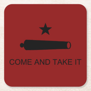 Kom och ta det! Texas State Strider Flagga Underlägg Papper Kvadrat