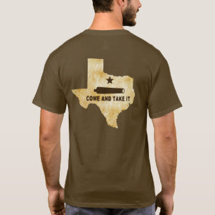 Kom och ta flagga emblem på Texas T Shirt