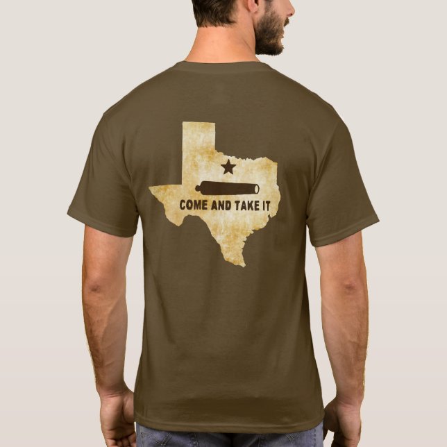 Kom och ta flagga emblem på Texas T Shirt (Baksida)