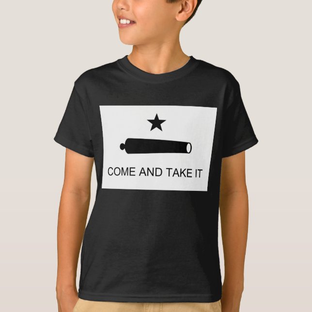 Kom och ta Texas Flagga-slaget mot Gonzales T-shirt (Framsida)