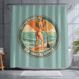 Kom Om Bord SUP Pinup Solnedgång Paddle Retro Kust