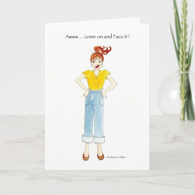 Kom på Ansikte: födelsedagskort Kort (Framsida)