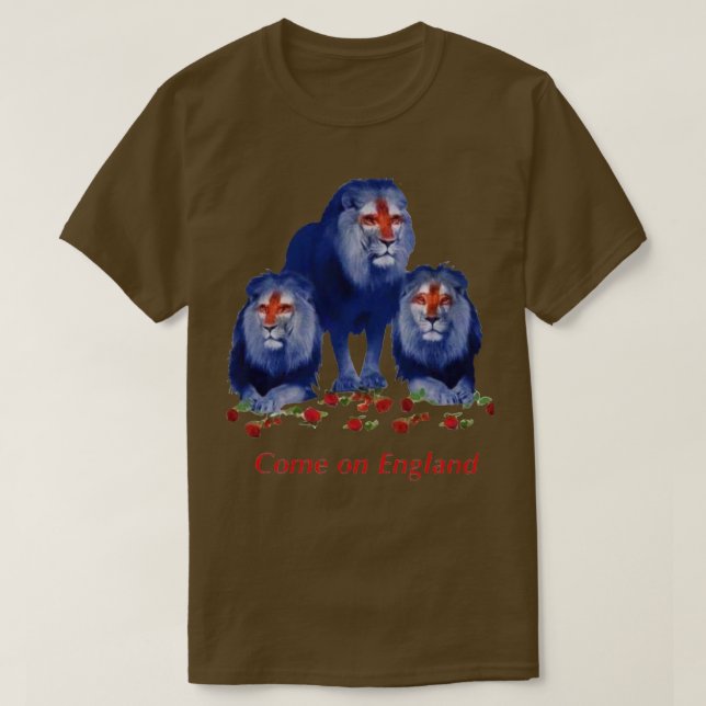 Kom på England 3 lejon T Shirt (Design framsida)