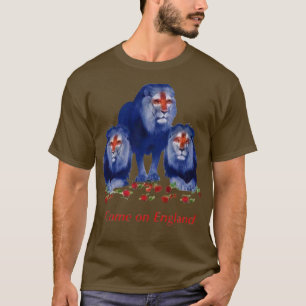 Kom på England 3 lejon T Shirt