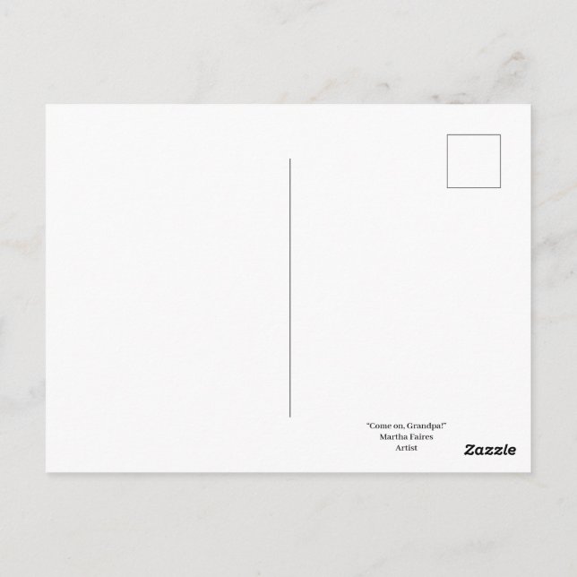 "Kom på, farfar!" Vykort (Baksida)