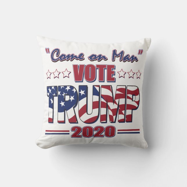 Kom på Man - Rösttrumpen - Trump 2020 Kudde (Framsida)