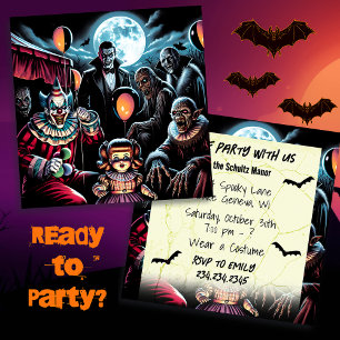 Kom Party med Us Zombie, Clown, Vampig Halloween