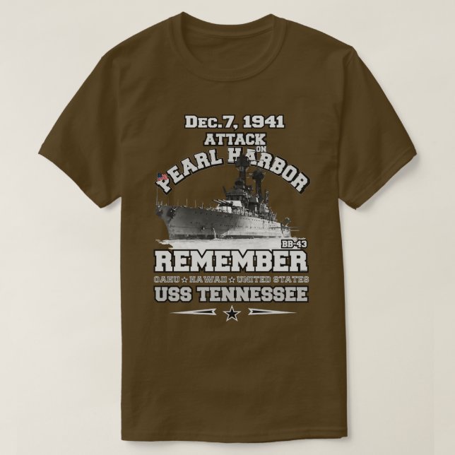 KOM Pearl Harbour BB43 USS Tennessee T Shirt (Design framsida)