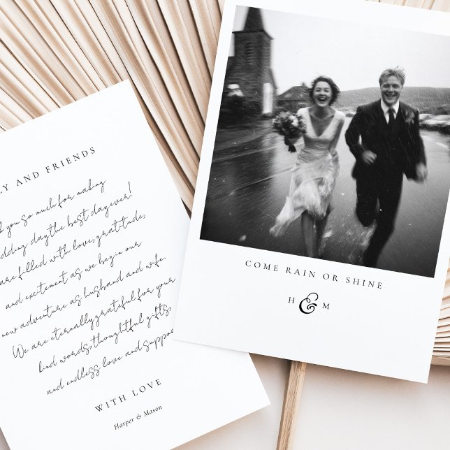 "KOM RAIN ELLER SHINE"-fototackkort Inbjudningar (Skapare uppladdad)