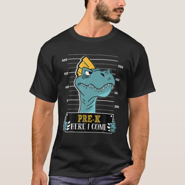 Kom Rex Dinosaur Boy Back to school T Shirt (Framsida)