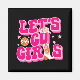 Kom Så Går Tjejerna Cowgirls Matchande Disco Sängk Magnet