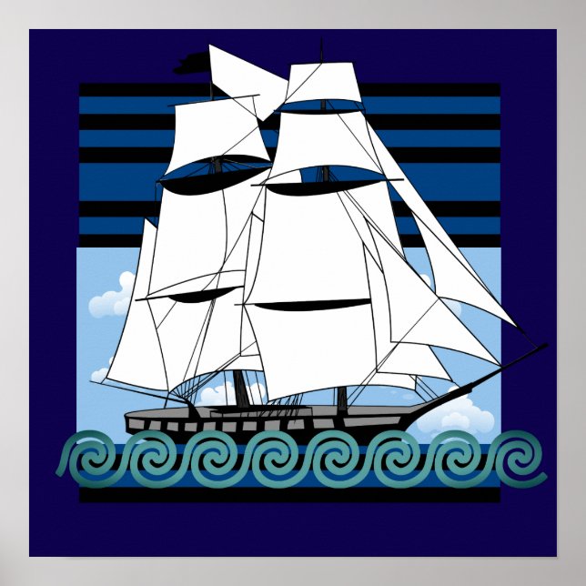 Kom Sail Away Beach Decor Poster (Framsidan)