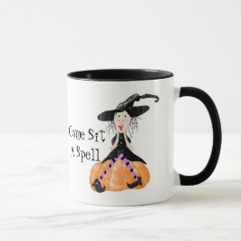 Kom SIT A Spell Witch Halloween Mugg