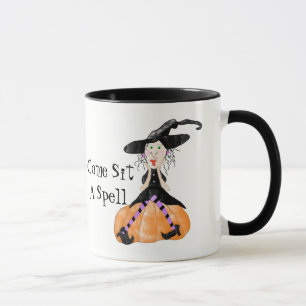 Kom SIT A Spell Witch Halloween Mugg