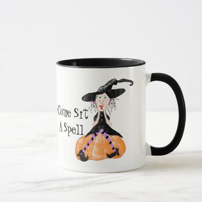 Kom SIT A Spell Witch Halloween Mugg (Höger)