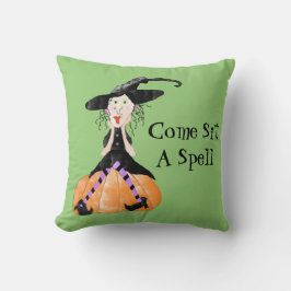 Kom SIT A Spell Witch Halloween Pillow Kudde