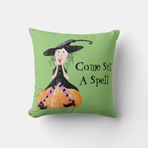 Kom SIT A Spell Witch Halloween Pillow Kudde