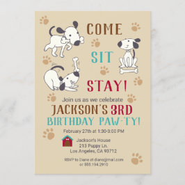 Kom, sittplats, vistelse - Boys Hund Inbjudan