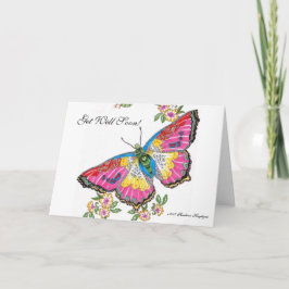 Kom snart! Butterfly och Flowers Kort