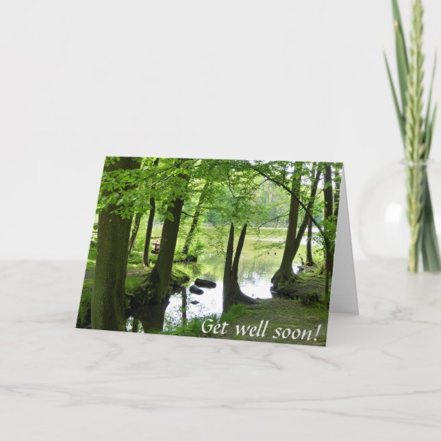 Kom snart | Fotokort för skogslandskap Anteckningskort (Framsida)