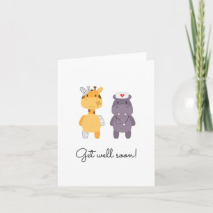 Kom snart! Kort för hälsning - Giraffe & Hippo