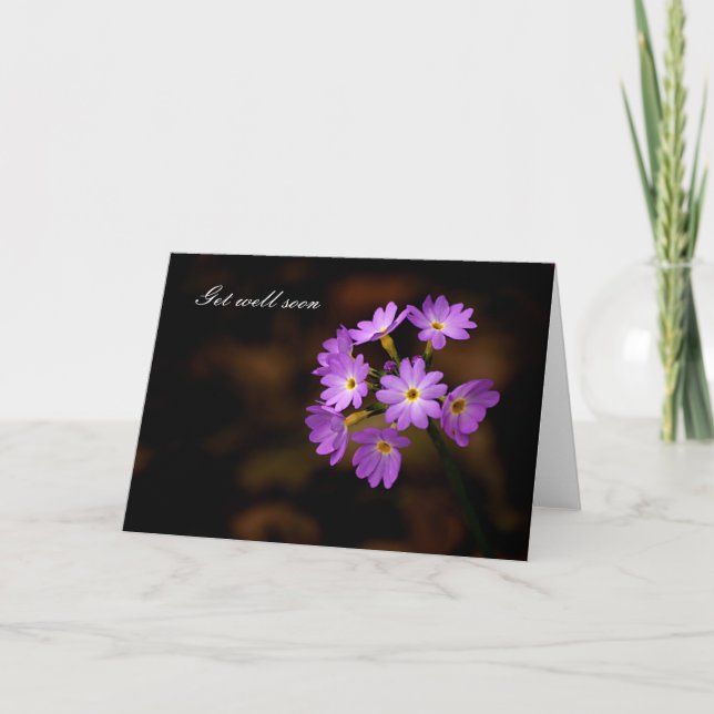 Kom snart, lila blomma kort (Framsida)