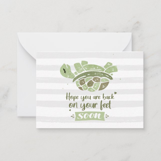 Kom snart och hoppas att du är tillbaka på feet anteckningskort (Framsida)