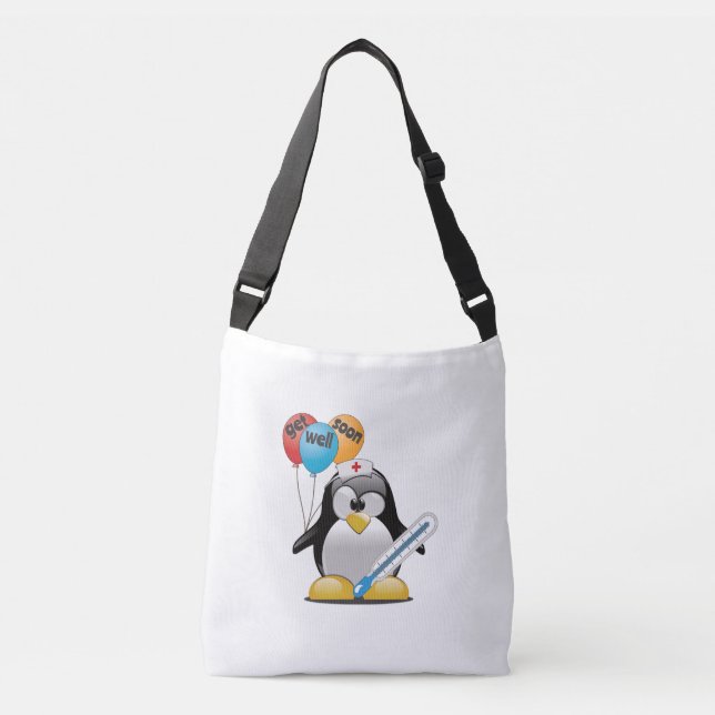 Kom snart. Penguin Nurse. Axelväska (Framsida)