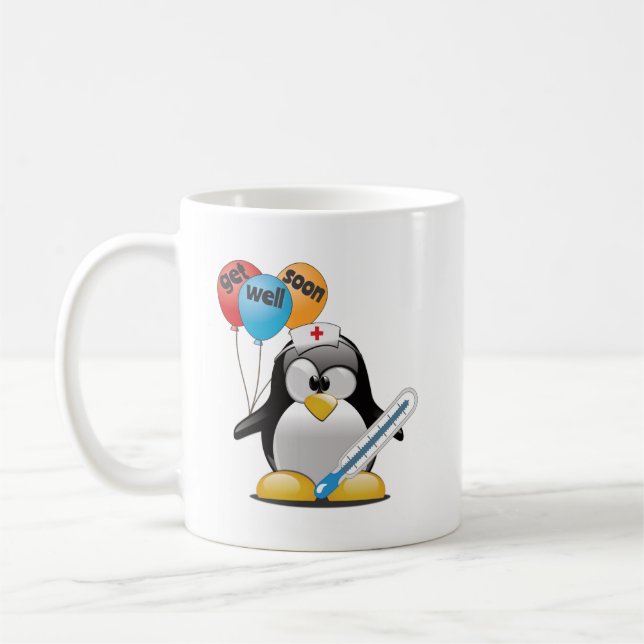 Kom snart. Penguin Nurse. Kaffemugg (Vänster)