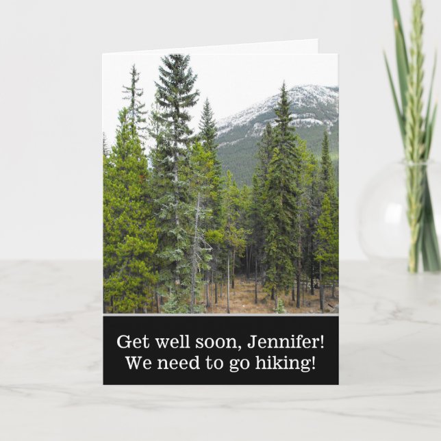 "Kom snart" + Skog- och bergsscenen Kort (Framsida)