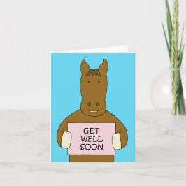 Kom snart Tecknad Smiling Horse Kort