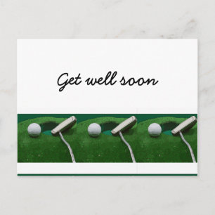 Kom snart till golfer vykort