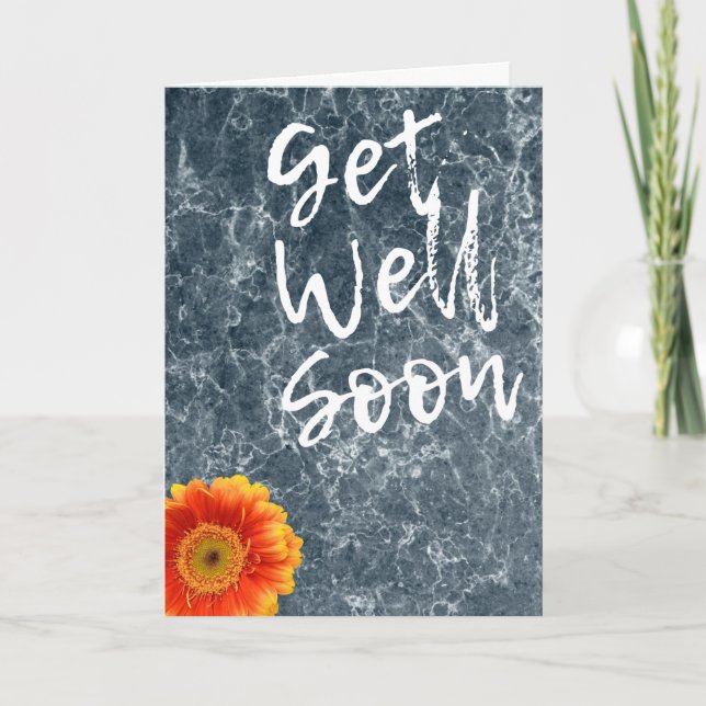 Kom snart till Marble Struktur med Flower Kort (Framsida)