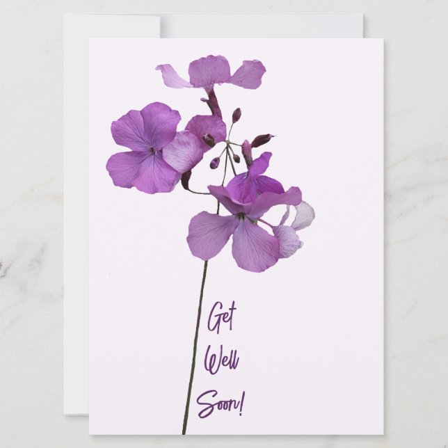 Kom snart till trendiget i lila blommor.. julkort (Framsida)