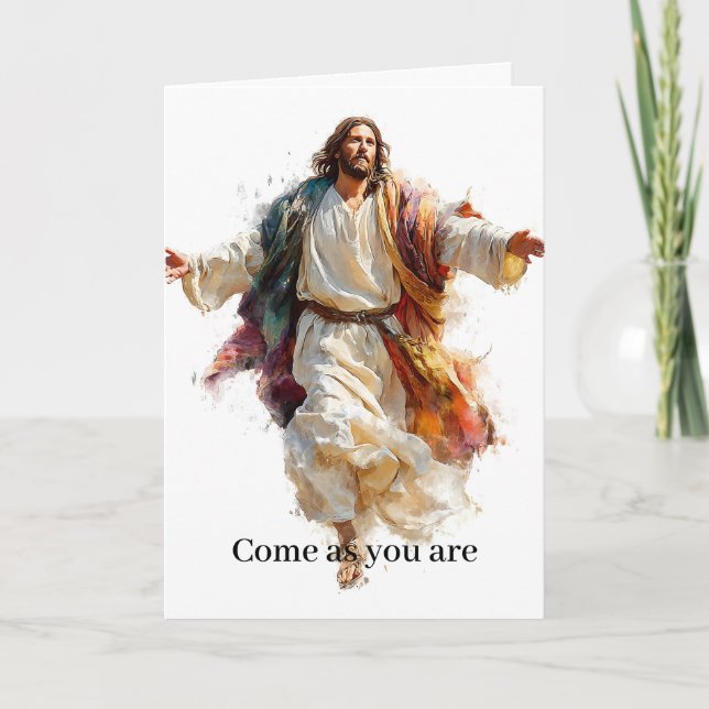 Kom som du är Jesus Tro Uppmuntran Kort (Framsida)