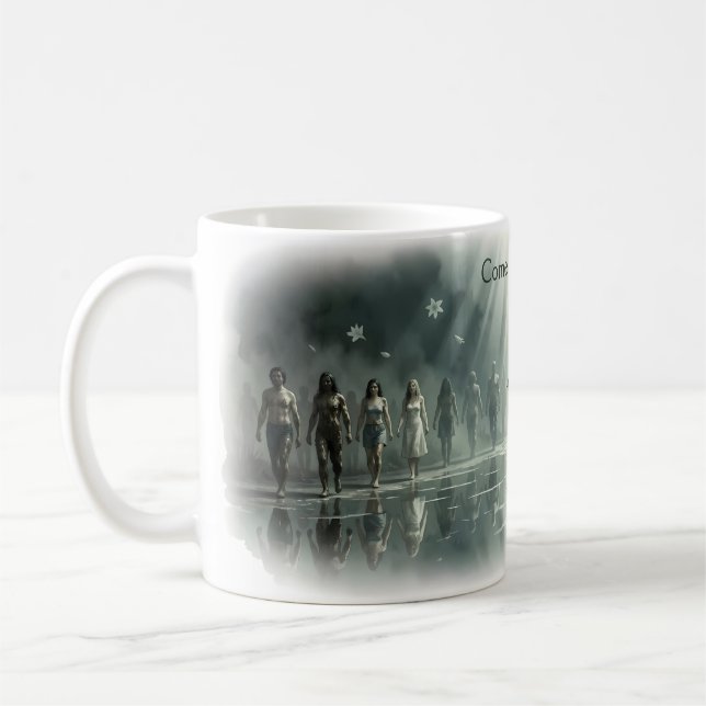 Kom som du är Mystisk Reflekterande Konstmugg Kaffemugg (Vänster)