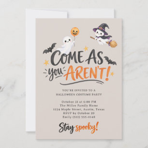Kom som du inte är söt Halloween-kostymfest Inbjudningar