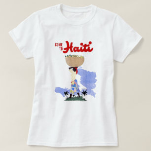 Kom till affischen för Haiti vintage resorkonst T-shirt