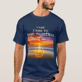 Kom till att tro AA-slogan Strand vid soluppgång T Shirt