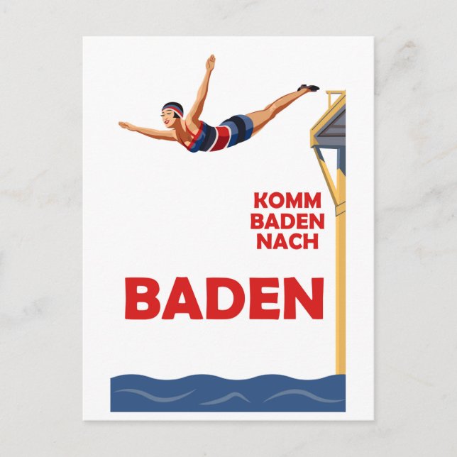 Kom till Baden Baden Baden Vykort (Framsida)