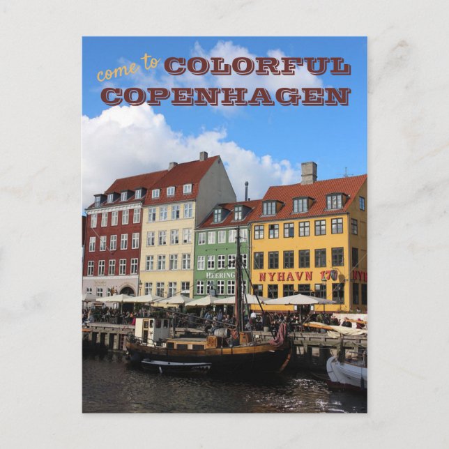 KOM TILL COLORFUL Köpenhamn Danmark Vykort (Framsida)