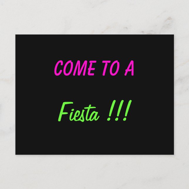 KOM TILL EN FIESTA!!!! - vykort (Framsida)